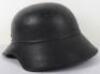WW2 German Luftschutz (Air Defence) Steel Helmet, - 3