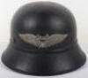 WW2 German Luftschutz (Air Defence) Steel Helmet, - 8