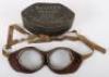 Pair of Early Aviation / Motoring Goggles “Halford Deluxe”