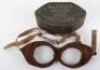 Pair of Early Aviation / Motoring Goggles “Halford Deluxe” - 2