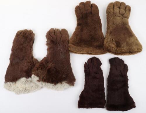 Pair of Brown Wool Aviators Flying Gloves