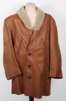 Vintage Style Tan Leather Coat