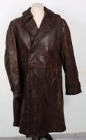 Vintage Brown Leather Aviators Coat
