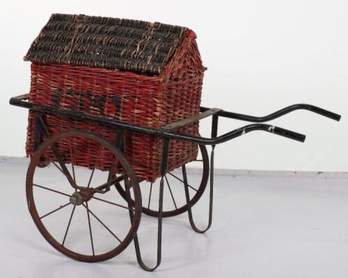 Scarce Tri-ang G.P.O Wicker Three Wheel Delivery Cart, circa 1940