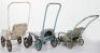 Three child’s push-along pressed metal Dolls prams, circa 1960 - 3