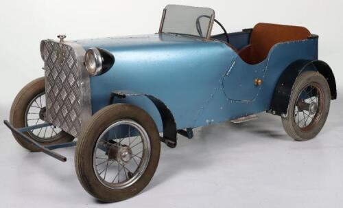 A well-engineered hand built sheet metal child’s Tourer pedal car, 1950s