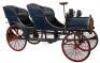 A fine and early wooden and metal vintage tandem child’s chain driven pedal car, European circa 1910 - 6