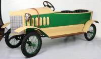 A fine pressed metal and wooden 1920s style Mercedes two-seater child’s chain driven pedal car, European 1950s