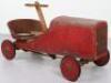 A pressed steel and wooden hand operated child’s car, French 1920s