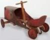 A pressed steel and wooden hand operated child’s car, French 1920s - 4