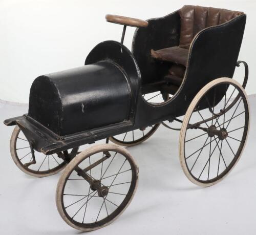 An Edwardian wooden and aluminium child’s chain driven pedal car, English circa 1908