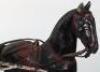 A very rare and early French pressed steel child’s pedal horse and trap, circa 1900 - 2