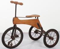 French child’s wooden tricycle, 1920s