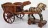 A Lines Brothers carved wooden horse and Hay wagon, late 19th century - 3