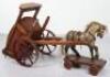 A Lines Brothers carved wooden horse and Hay wagon, late 19th century - 4