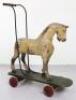 A Lines Brothers painted wooden push-along horse, 1930s - 2