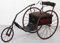 German aluminium, wood and steel three-wheel perambulator, late 19th century