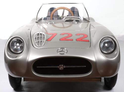 A stunning and unique hand built 1:2 scale gel coated fibre glass petrol operated working model of Sterling Moss’s Mercedes 300SLR as raced at Le Mans 1959, built circa 2000