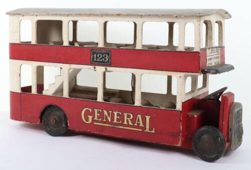 Lines Brothers wooden Double Decker General bus with electric interior light, 1920s