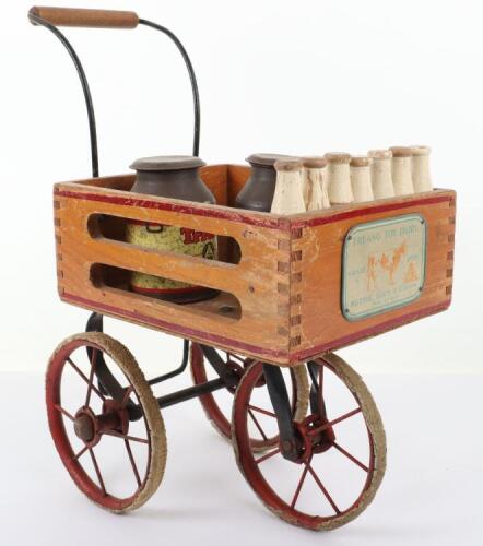 Small Tri-ang Toy Dairy Cart, 1940s