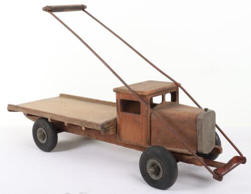 A Tri-ang wooden pull-along flat back wagon, English 1930s,