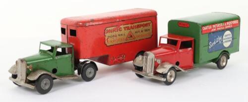 Two Tri-ang Minic clockwork Delivery trucks