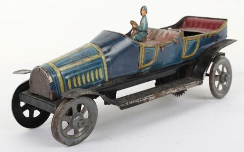 Tinplate clockwork touring car, German circa 1910,