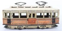 A Gunthermann tinplate clockwork tram, German 1920s