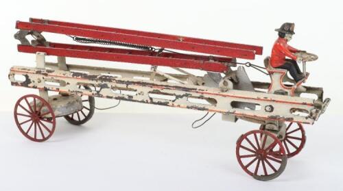 Pressed steel and cast-iron extending Ladder Fire Wagon, American circa 1910