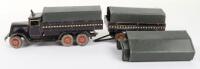 Tippco clockwork six-wheel truck and trailer, German 1930s