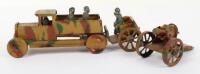 Military Army truck, Limber and Gun Penny toys, German 1930s