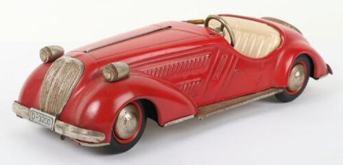 Distler tinplate clockwork open top Sports Tourer, German 1950s