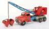 Gama tinplate Crane truck and Plough tipping lorry, W.Germany circa 1960 - 2