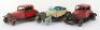 Three Ubilda clockwork tinplate Motor Cars