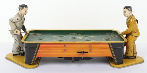 Ranger tinplate clockwork Pool Players toy, American 1950s