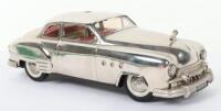 Schuco chrome tinplate 5335 Ingenico clockwork car, German 1950