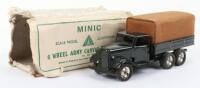 Rare boxed Tri-ang Minic clockwork 6 wheel Army Canvas Tilt Lorry