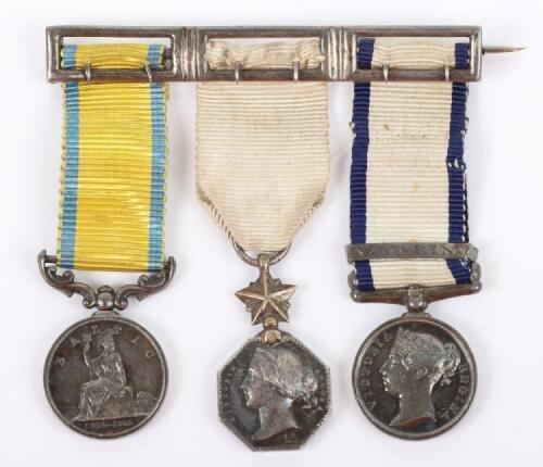 Fine Un-Attributed Group of Three Mid Victorian Naval Miniature Medal Group