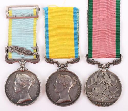 An Interesting Crimean War Medal Group of Three to a Naval Officer Who Was Wounded During the Attack on Odessa in 1854