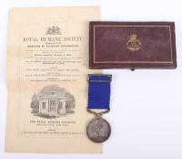An Interesting Royal Humane Society Medal in Silver Awarded to John Dodd Who Was Also Awarded a First Class Albert Medal (for saving life at sea) For The Same Incident in Hong Kong 1871