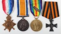 A Rare Imperial Russian Order of St George Medal Group of Four Awarded to RNAS Armoured Cars For Gallantry in Romania in 1917 with Commander Oliver Locker-Lampson