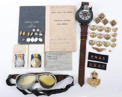 Great War Royal Naval Air Service / Royal Air Force Observers Medal & Log Book Grouping