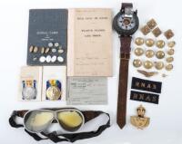 Great War Royal Naval Air Service / Royal Air Force Observers Medal & Log Book Grouping