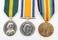 Great War Territorial Force Efficiency Medal Group of Three 1st Wessex Field Ambulance Royal Army Medical Corps