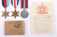 WW2 Royal Navy 1944 Casualty Medal Group of Three