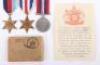 WW2 Royal Navy 1944 Casualty Medal Group of Three
