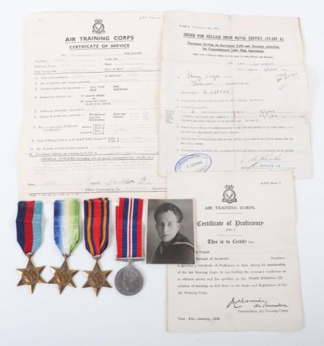 WW2 Campaign Medal Group of Four Attributed to a Former Member of No. 56 (Borough Of Woolwich) Squadron, Air Training Corps who served in the Royal Navy on Aircraft Carriers During the War