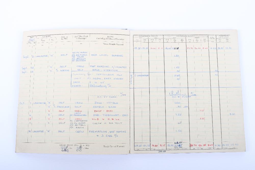 WW2 Royal Air Force Bomber Command Medal & Log Book Grouping of Flying ...