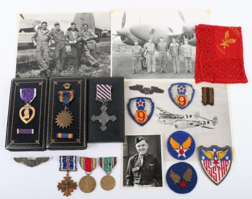 An Interesting Group of Medals & Uniform, Including a British Distinguished Flying Cross (D.F.C), Attributed to Lieutenant Garland A York Serving in 34 Photo Reconnaissance Squadron, United States Airforce