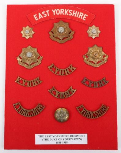 Board of Badges Relating to the East Yorkshire Regiment